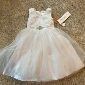 NWT Girls white sparkle flower girl or communion dress